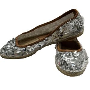 Daniela Polo espadrille textured sparkly SEQUINED ballet flats